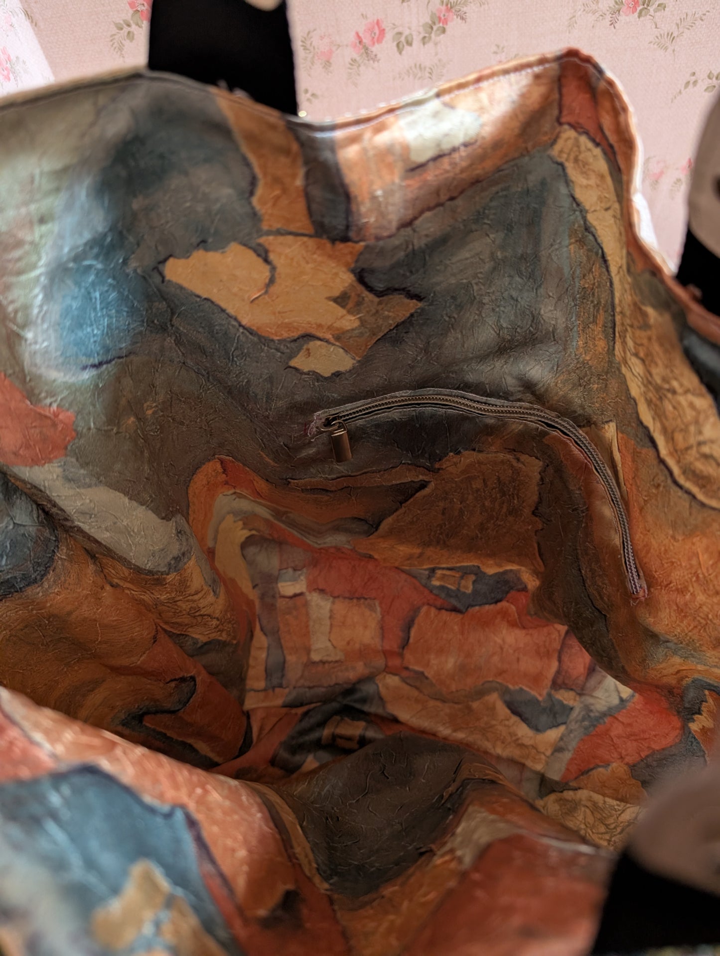 Sac cabas artisanal canevas – Grand tote bag vintage femme – Sac épaule plage bohème – Pièce unique recyclée