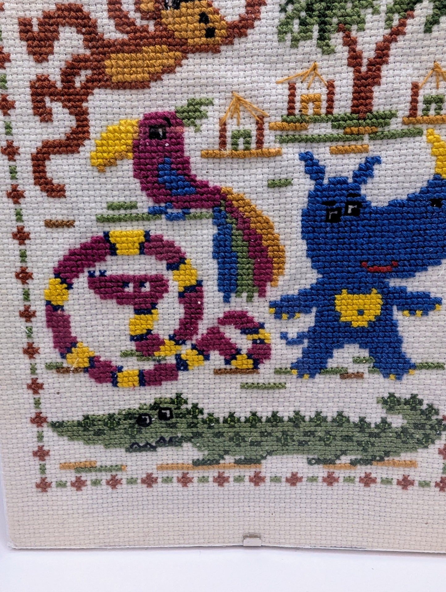 tableau brodée jungle
