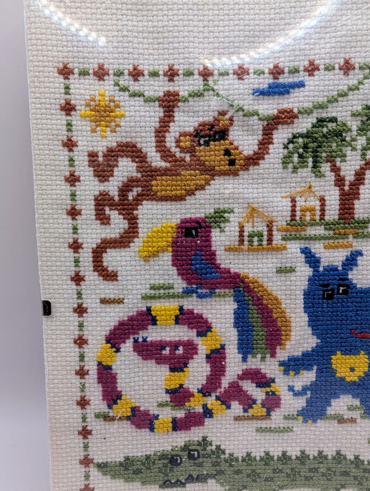 tableau brodée jungle