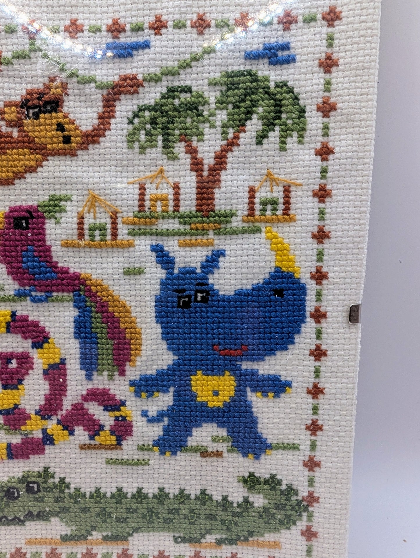 tableau brodée jungle