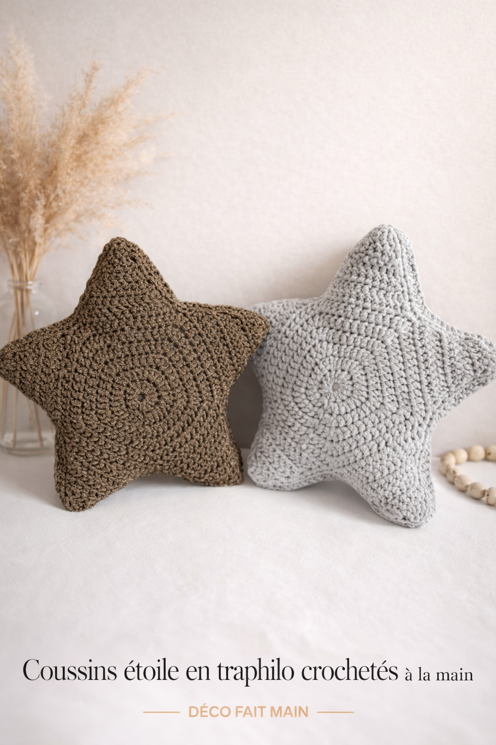 Coussin Étoile pièce unique Décoration Intérieure Artisanale